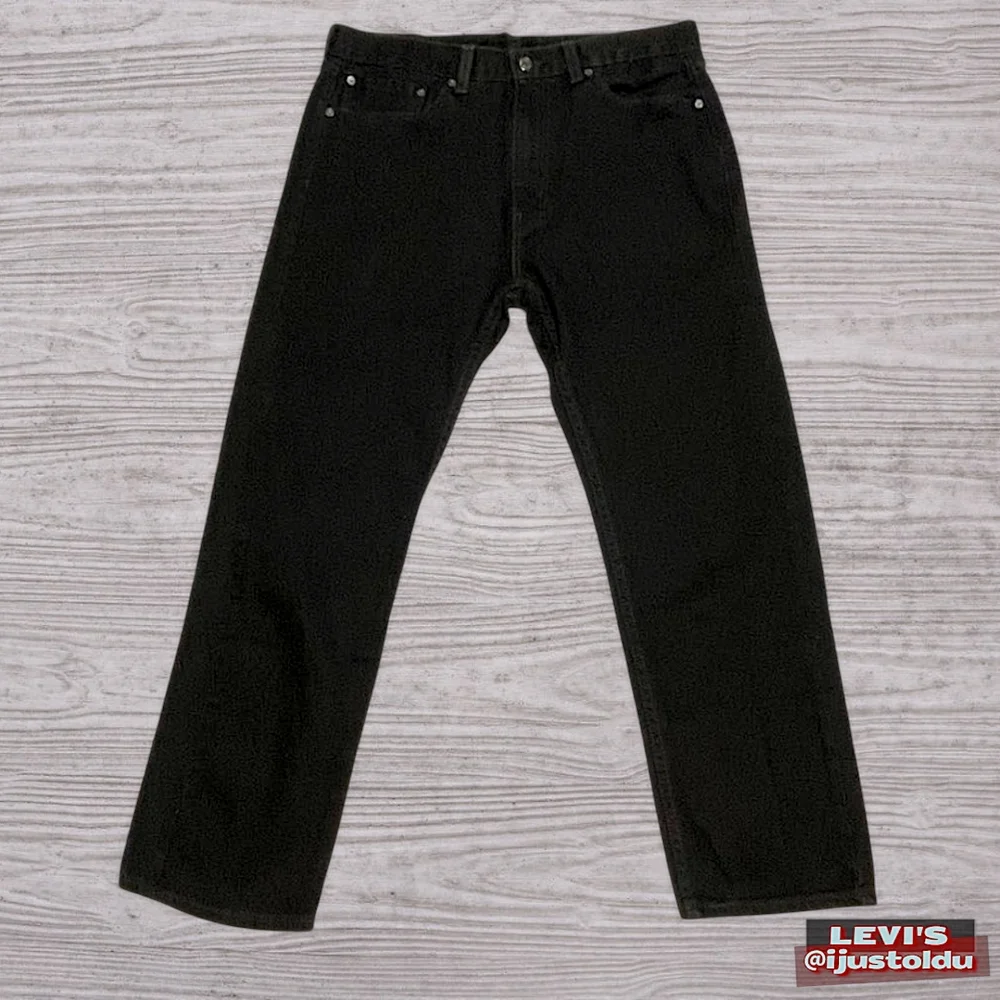 Levi's 505 Men's Regular Fit Straight Leg Black Denim Jeans | Size W36″ - L30″ - Picture 3 of 16
